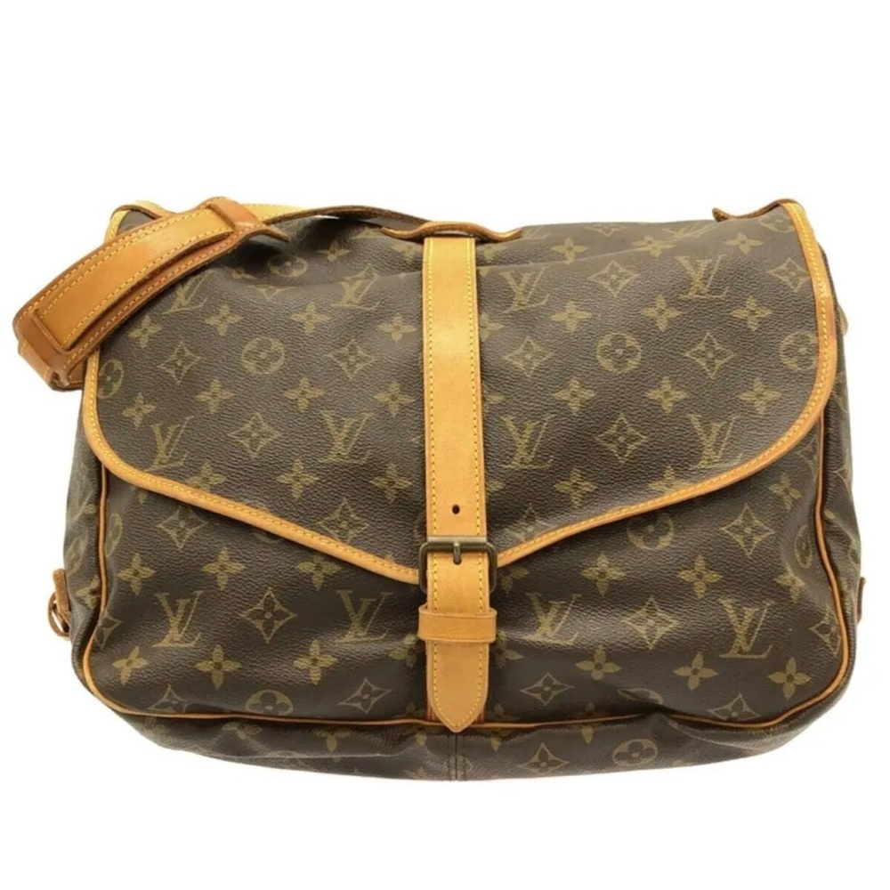 #33 LOUIS VUITTON Saumur 35 Brown Monogram Shoulder Bag..